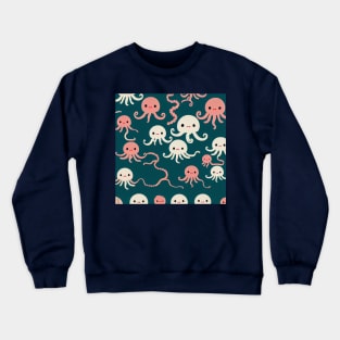 Octopi Frens - Super Cute Colorful Cephalopod Pattern Crewneck Sweatshirt